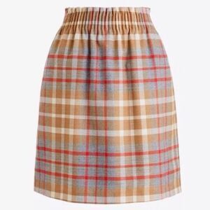 J. Crew Sidewalk Plaid Wool Blend Elastic Paper Bag Waist Mini Skirt